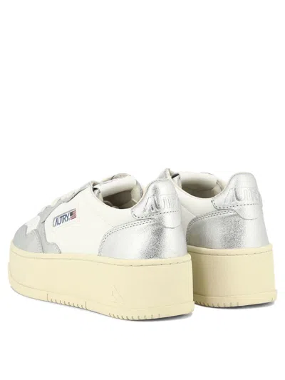 Shop Autry Platform Leather Sneakers In White