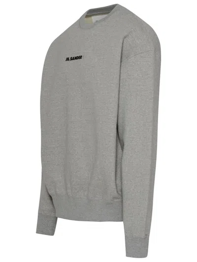 Shop Jil Sander Gray Cotton Sweatshirt In Grey