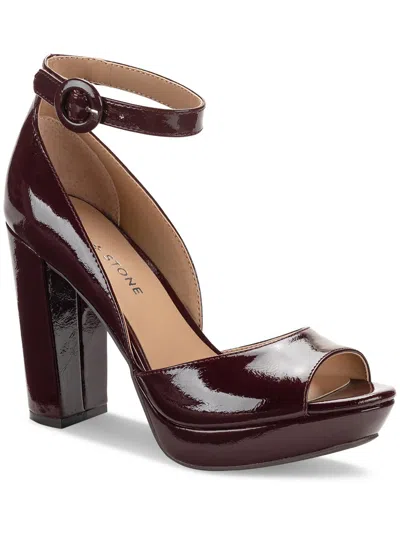 Shop Sun + Stone Reeta Womens Patent Peep Toe Block Heels In Multi