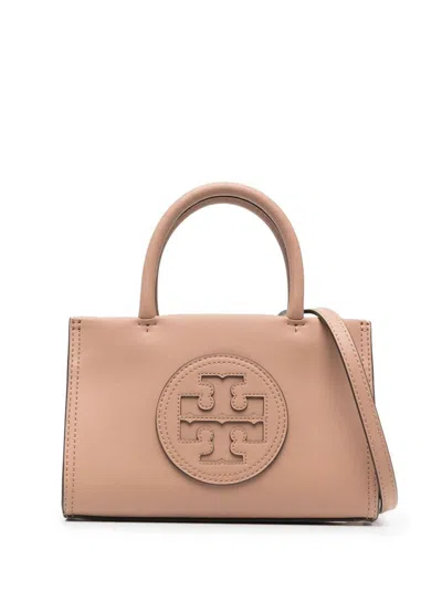 Shop Tory Burch Mini Hand Bag With Logo In Beige