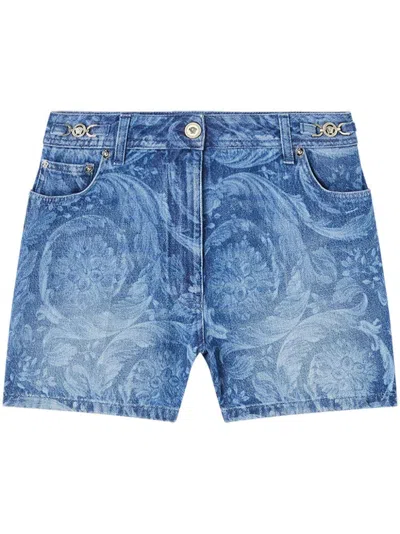 Shop Versace Bermuda Shorts With Patch