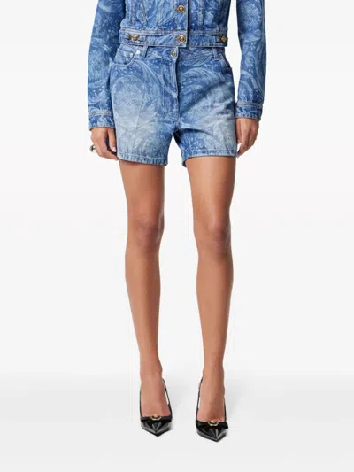 Shop Versace Bermuda Shorts With Patch