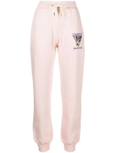 Shop Casablanca Tennis Club Sports Trousers With Embroidery