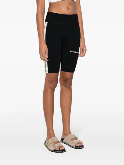 Shop Palm Angels Cyclist Track Shorts With Print