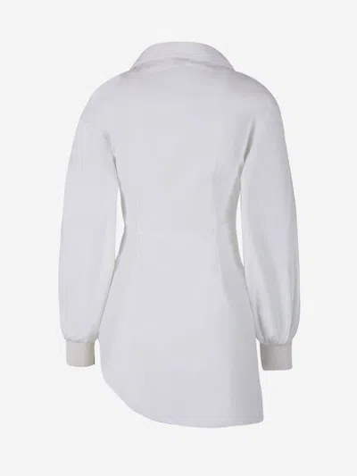 Shop Alexander Mcqueen Asymmetric Poplin Shirt In White