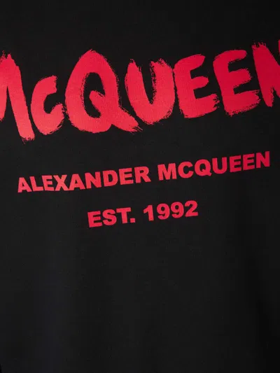 Shop Alexander Mcqueen Cotton Logo Sweatshirt In Relaxed Fit