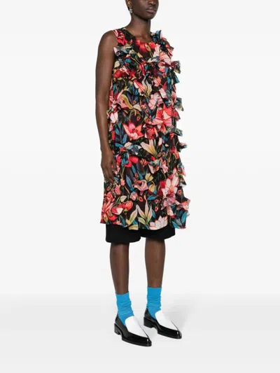 Shop Comme Des Garcon Dress With Floral Print