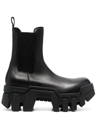 Shop Balenciaga Bulldozer Platform "chelsea" Boots In Black