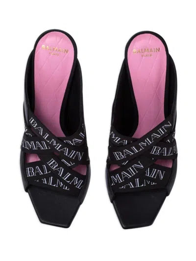 Shop Balmain Sandals In Noir