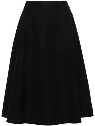 Shop Bottega Veneta Flared Midi Skirt Clothing In Black