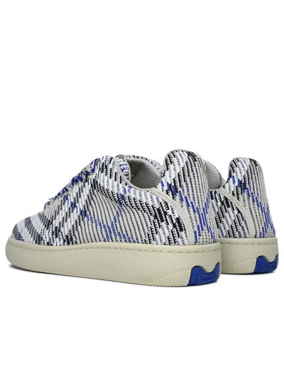Shop Burberry 'box' Beige Polyamide Sneakers In Blue