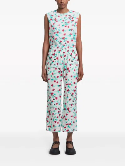 Shop Marni Floral Cropped Trousers