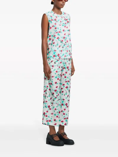 Shop Marni Floral Cropped Trousers
