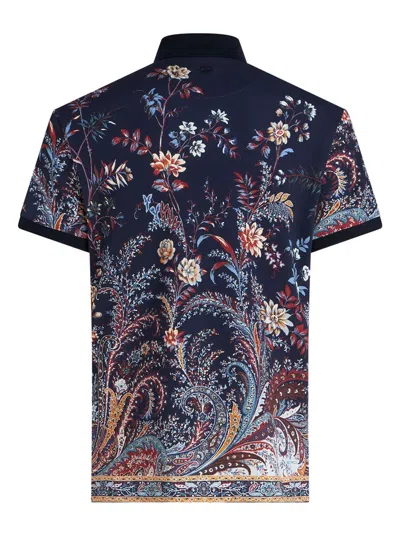 Shop Etro Floral Polo Shirt