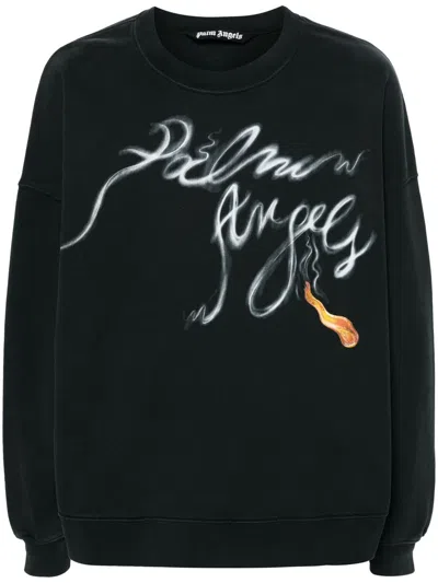 Shop Palm Angels Foggy Sweatshirt With Print