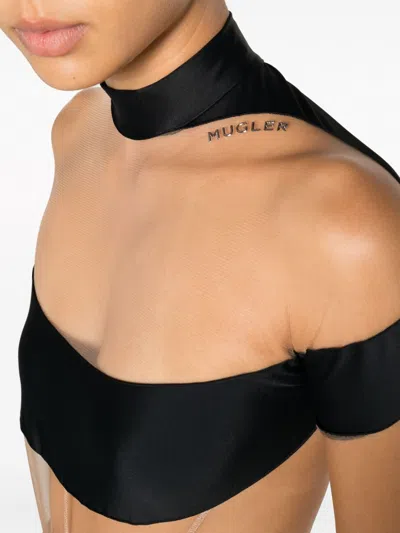 Shop Mugler Illusion Bodysuit With Semi-transparent Details