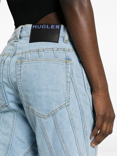 Shop Mugler Jeans With Stitching Detail