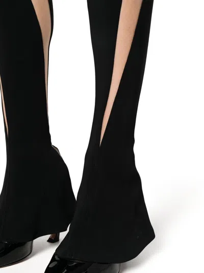 Shop Mugler Leggings With Semi-transparent Inserts