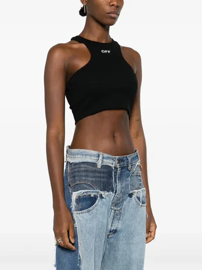 Shop Off-white Off-print Cropped Top