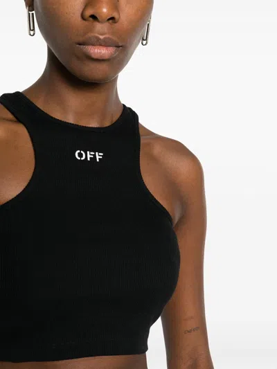 Shop Off-white Off-print Cropped Top