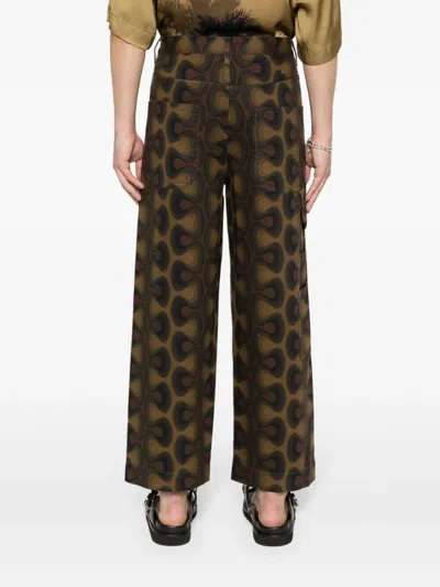 Shop Dries Van Noten Pip 8001 M.w.pants Khaki