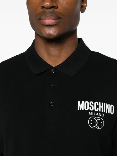 Shop Moschino Polo Shirt With Print