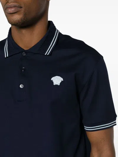 Shop Versace Polo Shirt With Medusa Embroidery