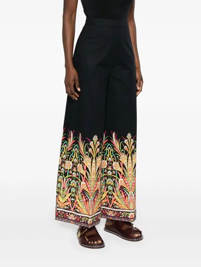Shop Etro Printed Palazzo Trousers