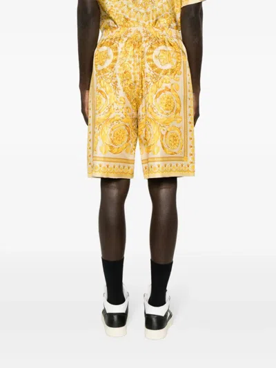 Shop Versace Shorts With Baroque Print