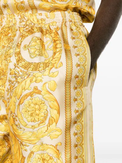 Shop Versace Shorts With Baroque Print