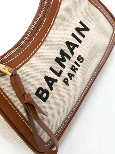 Shop Balmain Shoulder Bag With Embroidered Logo