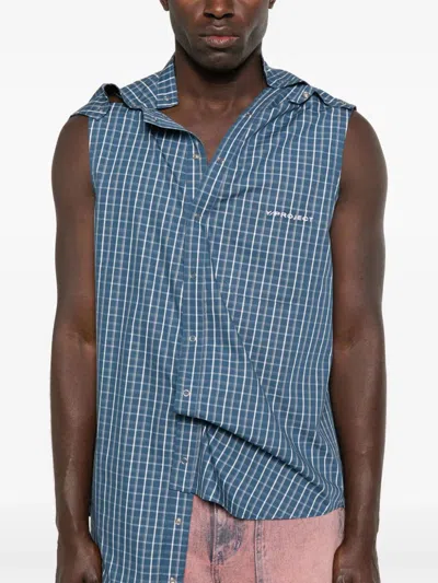 Shop Y/project Sleeveless Shirt With Check Pattern