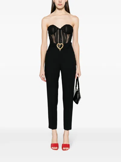 Shop Moschino Tailored Trousers With Cut-out Details