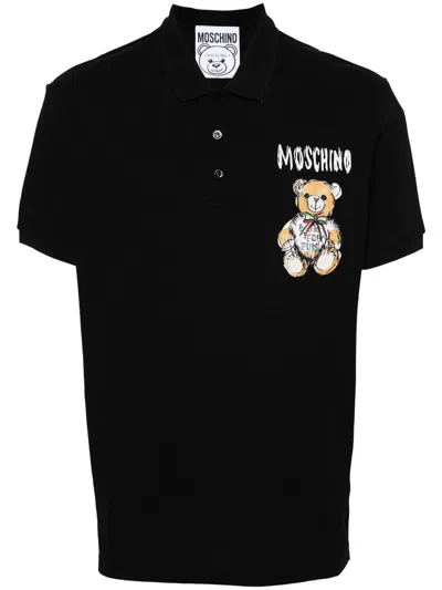 Shop Moschino Teddy Bear Cotton Polo Shirt