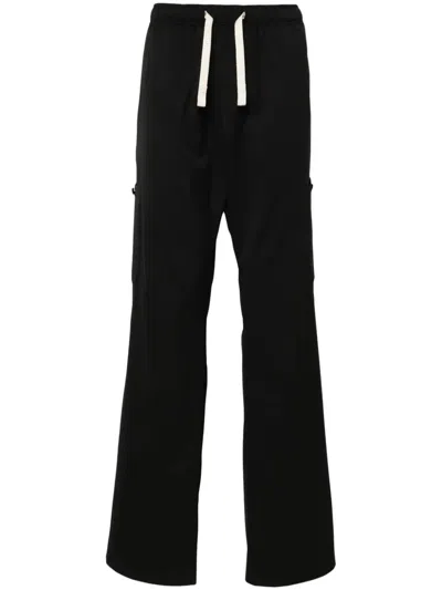 Shop Palm Angels Wide Trousers With Drawstring Waist