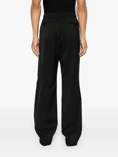 Shop Palm Angels Wide Trousers With Drawstring Waist
