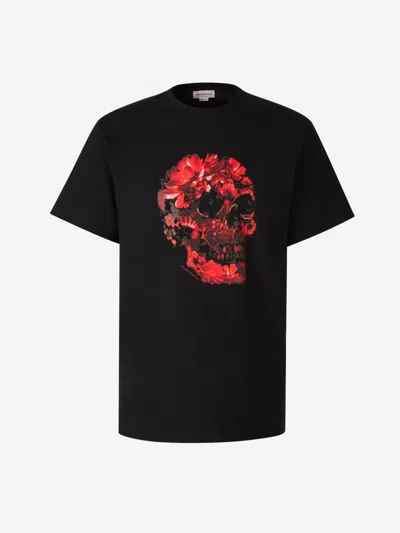 Shop Alexander Mcqueen Skull Print T-shirt In Skull Print With Logo