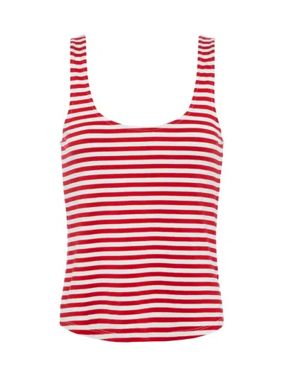 Shop L Agence Sade Striped Tank In Red/white Stripe
