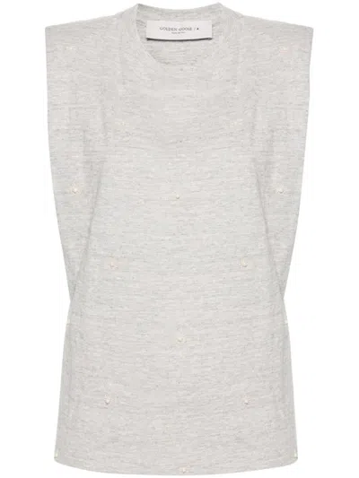 Shop Golden Goose Isabel T-shirt Padded Shoulders Clothing In Grey