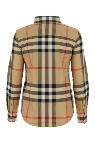 Shop Burberry Woman Embroidered Poplin Shirt In Multicolor