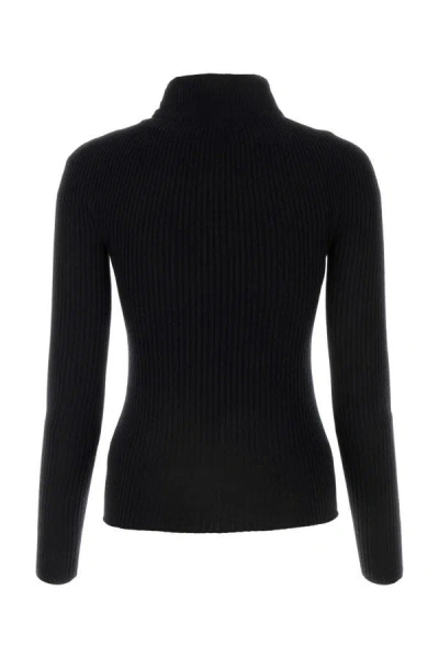 Shop Courrèges Courreges Woman Black Cotton Blend Sweater