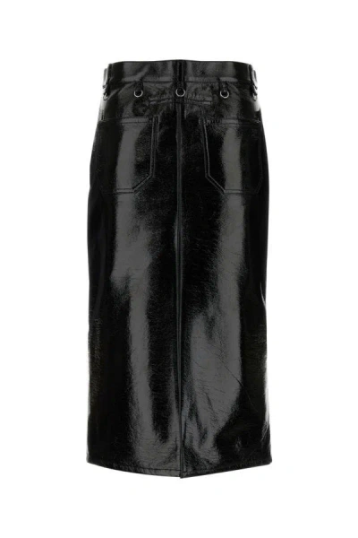 Courrèges Multiflex Patent-finish Midi Skirt In Black