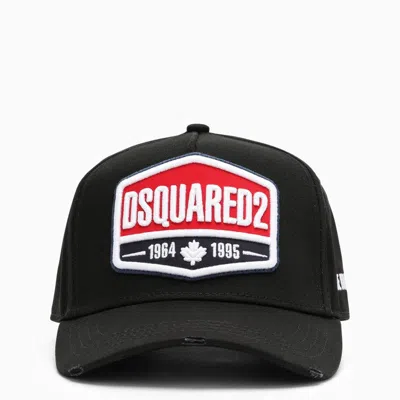 Shop Dsquared2 Black Baseball Cap With Logo Patch Men