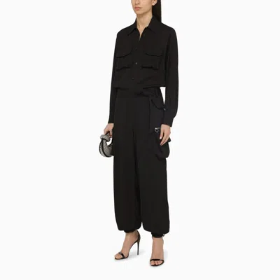 Shop Dsquared2 Black Silk-blend Jumpsuit Women