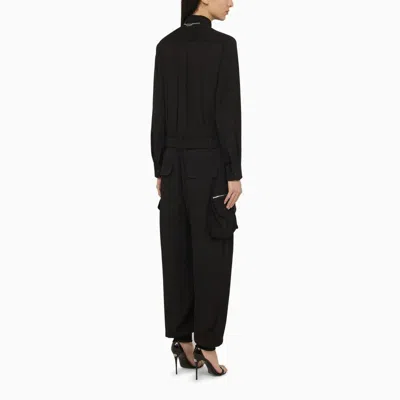 Shop Dsquared2 Black Silk-blend Jumpsuit Women