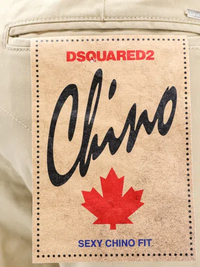 Shop Dsquared2 Man Sexy Chino Man Beige Pants In Cream