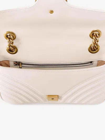 Shop Gucci Woman Gg Marmont Woman White Shoulder Bags