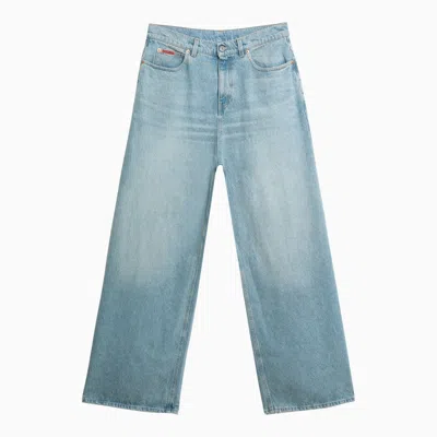 Shop Martine Rose Light Blue Wide Denim Jeans Men