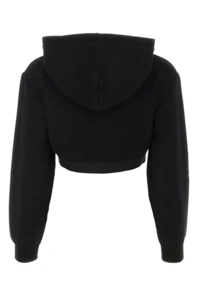 Shop Prada Woman Black Stretch Cotton Blend Sweater