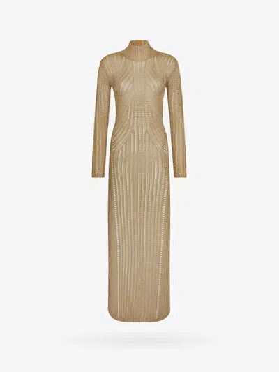 Shop Tom Ford Woman Dress Woman Gold Long Dresses
